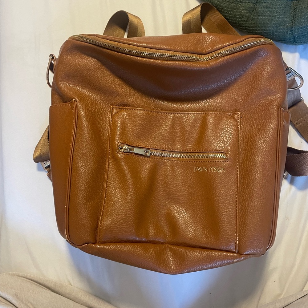 Fawn Design Brown Leather Backpack